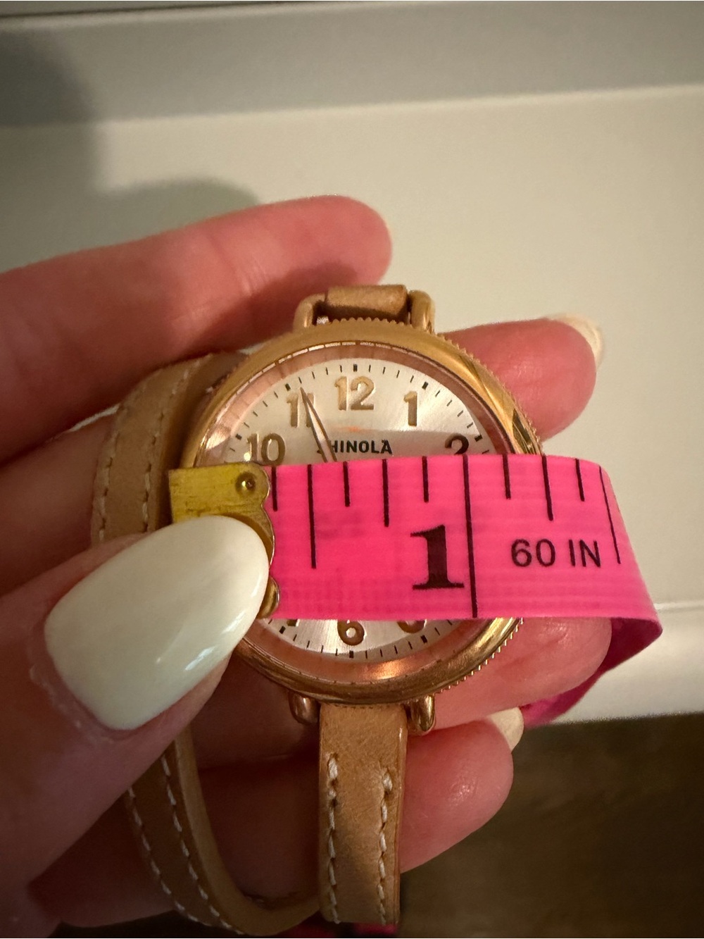 Shinola Tan Leather Double-Wrap Watch with Gold Case - Picture 6 of 6
